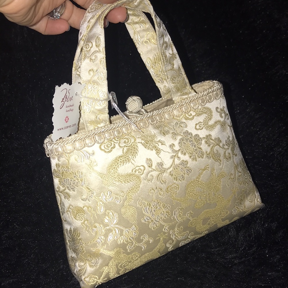 Silk brocade handmade Bridal purse